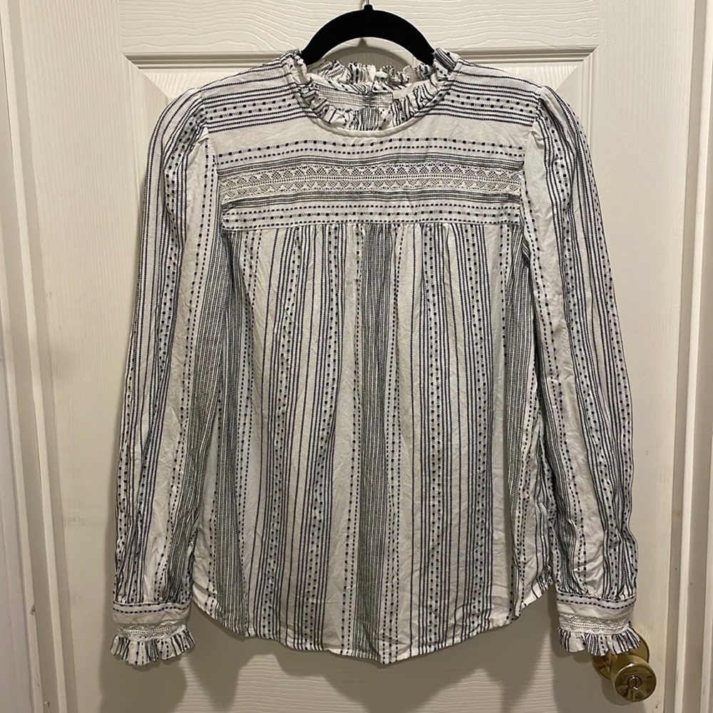 LOFT long sleeve cotton blouse
